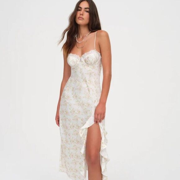 FOR LOVE & LEMONS Chania Midi Floral Dress NWT